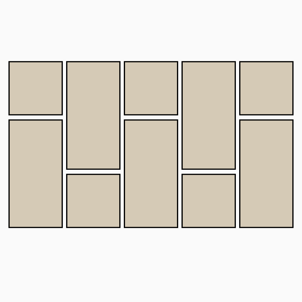 狭いベランダをおしゃれに見せるジョイントタイルの並べ方のアイデア。タイルの並べ方案内画像。