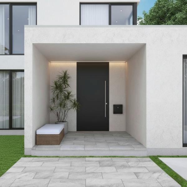 高級感あるクォーツサイトの表情が映える600角・600×300の大判タイルのグラオクォーツ