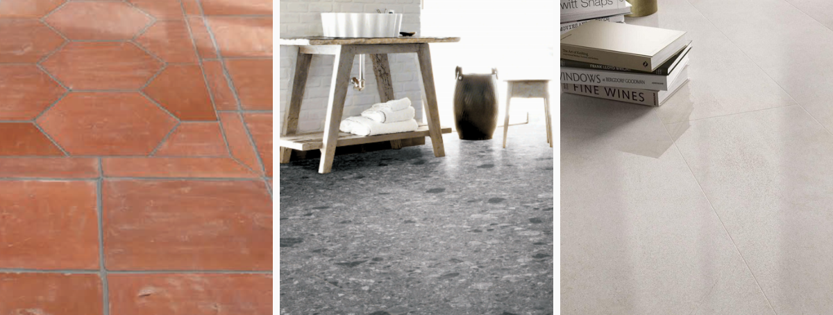 ナチュラルモダンに合う床材３種（テラコッタ・テラゾー・大理石調）
