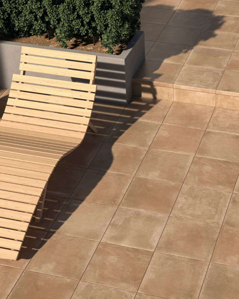 テラコッタタイルのテラス