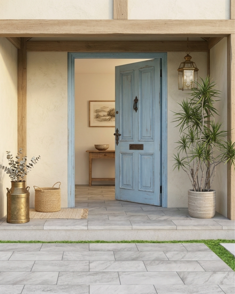 玄関タイル グレー ライトグレー 施工例