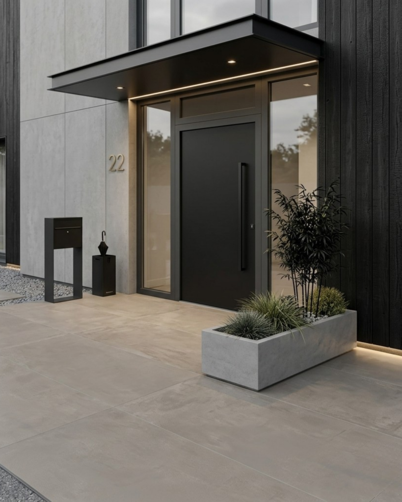 玄関タイルのグレージュ色