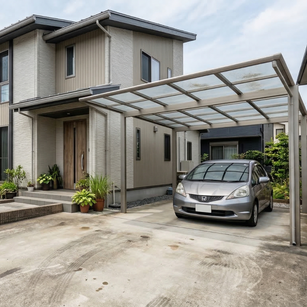 古いコンクリート駐車場