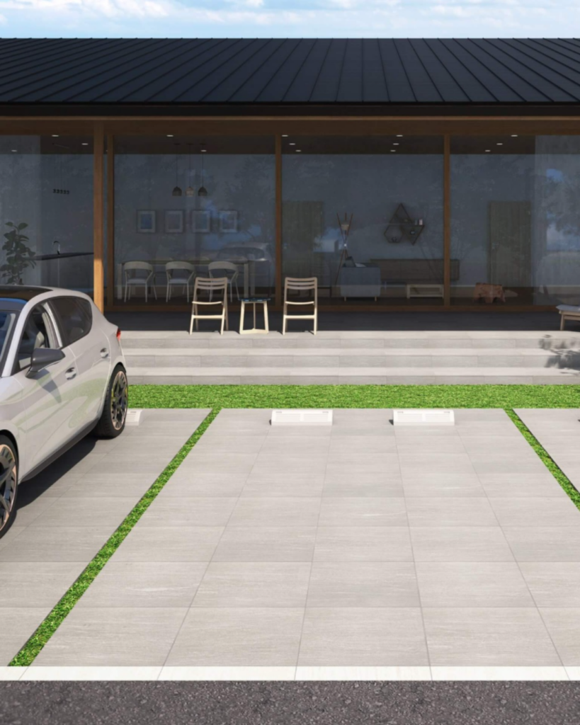 割れない強度と耐久性の高い駐車場対応の舗石タイル