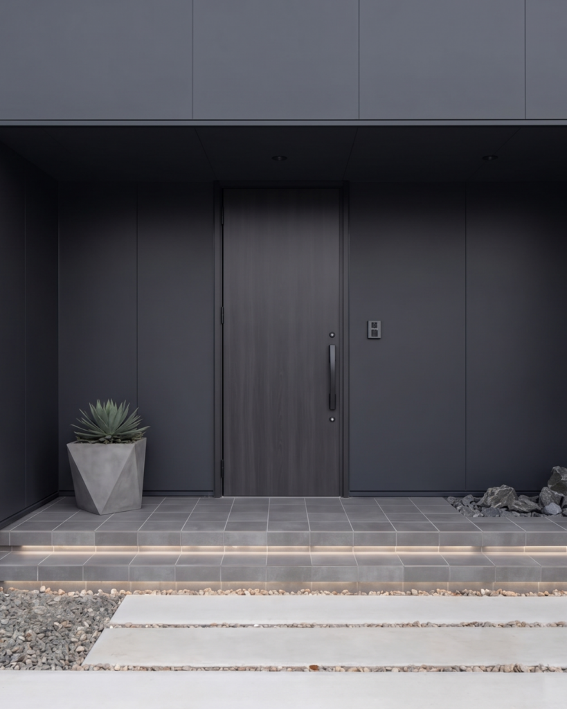 グレーで統一された戸建ての家