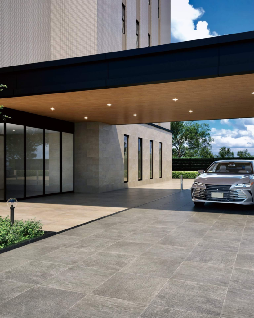 車が乗っても割れない駐車場用タイル