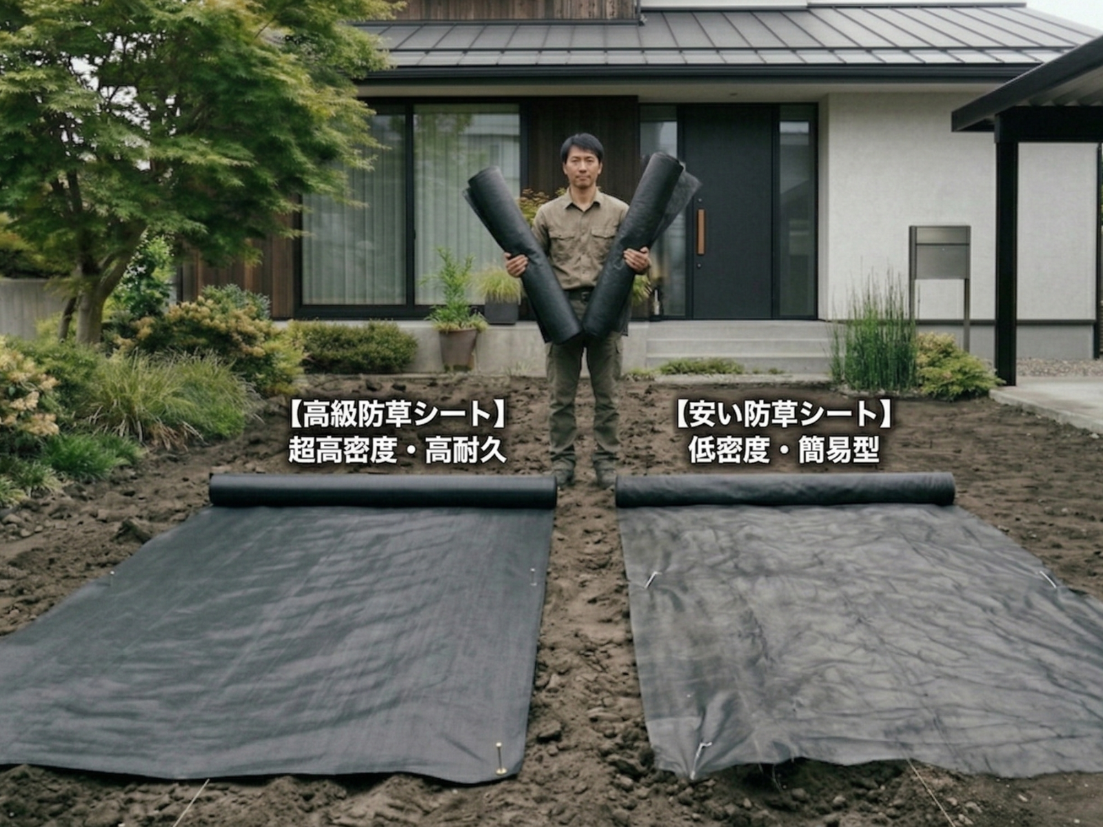 高品質の防草シートと安価な防草シートの比較