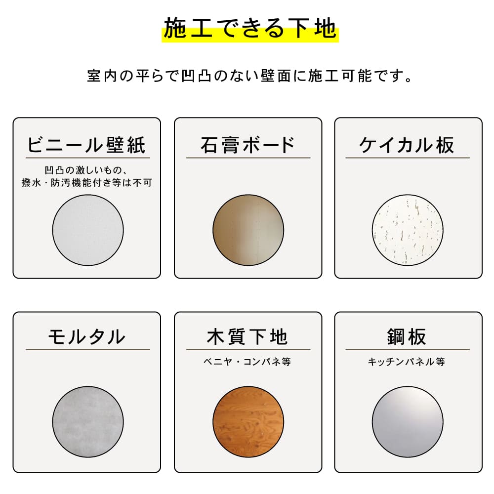 ガラスモザイクタイルシールが貼れる下地について
