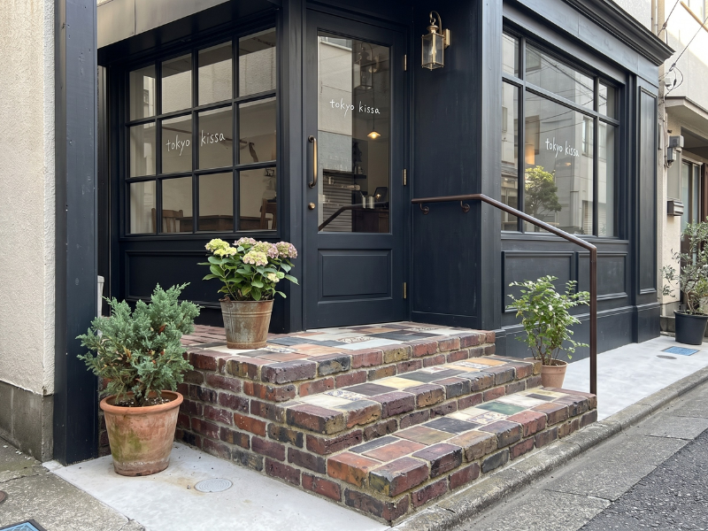 アンティークレンガで作る店舗のファサード玄関