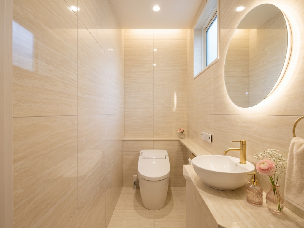 美容室やサロン系に人気のトイレ空間の壁面タイル