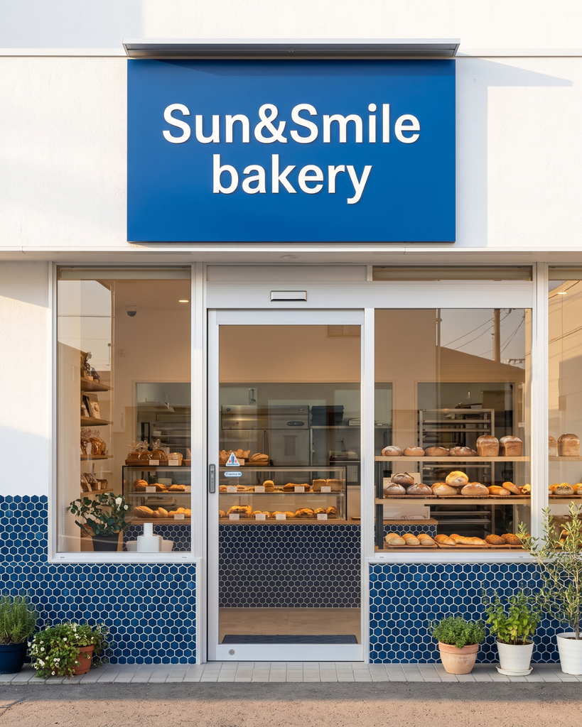 清潔感あふれる店舗のファサード