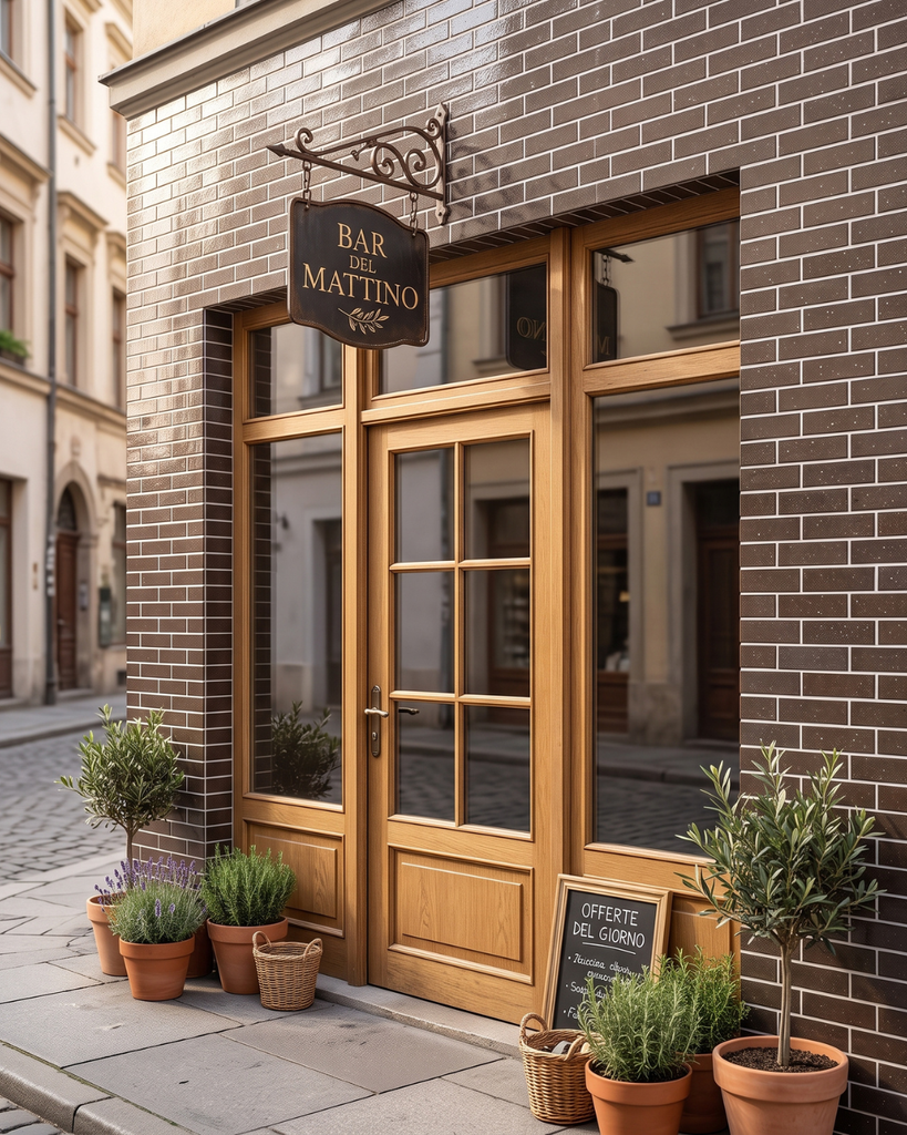 ナチュラルなカフェ店舗のファサード